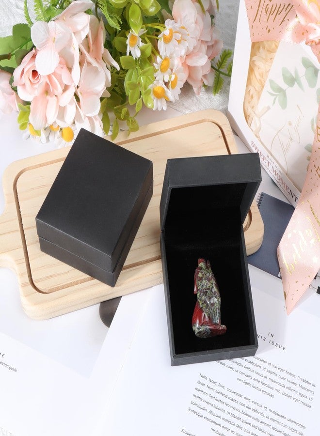 Artistone Dragon Bloodstone Wolf Statue 2" Howling Wolves Figurine Ornament for Home Decor Healing Crystal Animal Sculpture with Gift Box - Image 5