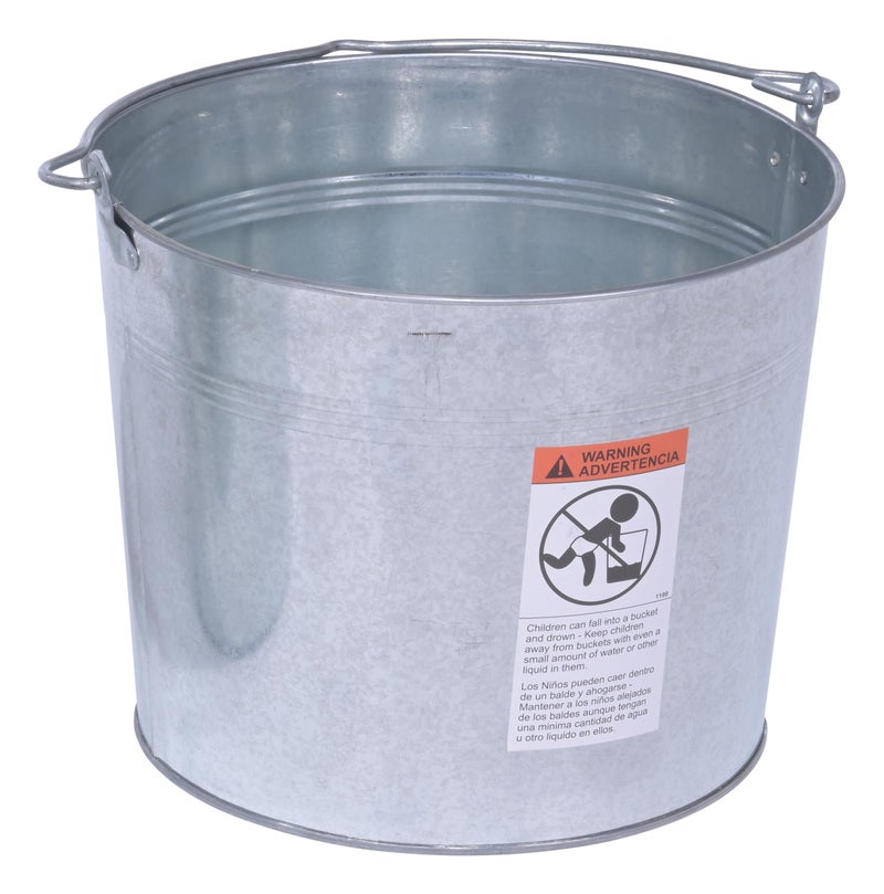 Vestil BKT-GAL-500 Galvanized Steel Bucket, 10-3/4" Depth, 5 gallon, 44 pound Capacity - Image 3