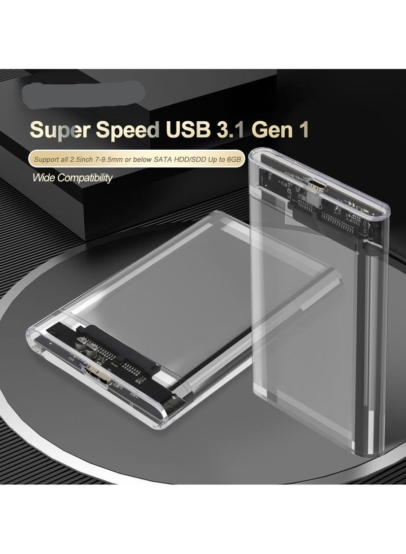 AROAQ Transparent HDD Case for hard drive Super Speed USB 3.0 Gen 1 Mobile External Hard Drive Case - Image 2