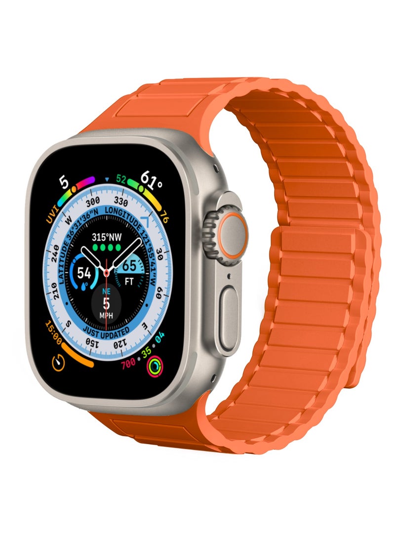 Magnetic Watchband Compatible with Apple Watch for Men 38mm 40mm 41mm 42mm（Series 10） Women Silicone Sport Strong Magnet Strap for iWatch Series 10 9 ULTRA 2 SE 8 7 6 5 4 3 1