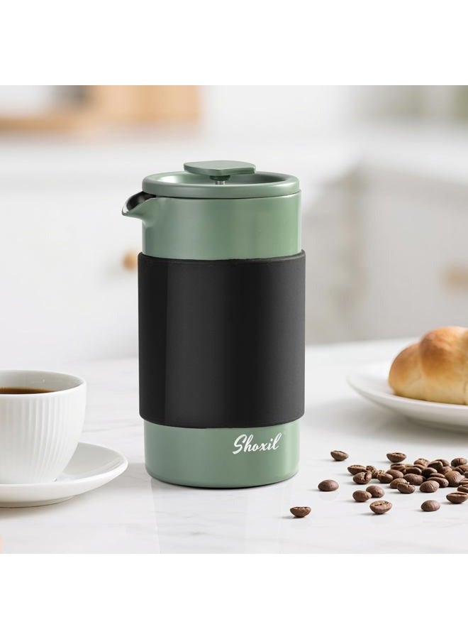 shoxil French Press – 350ml Stainless Steel Coffee Press, 2 Cup Cafetiere for Ground Coffee, Portable & Induction Compatible - Image 4