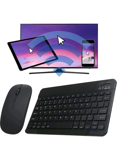 Smart Portable Rechargeable Wireless Bluetooth Keyboard + Mouse Compatible with All Devices