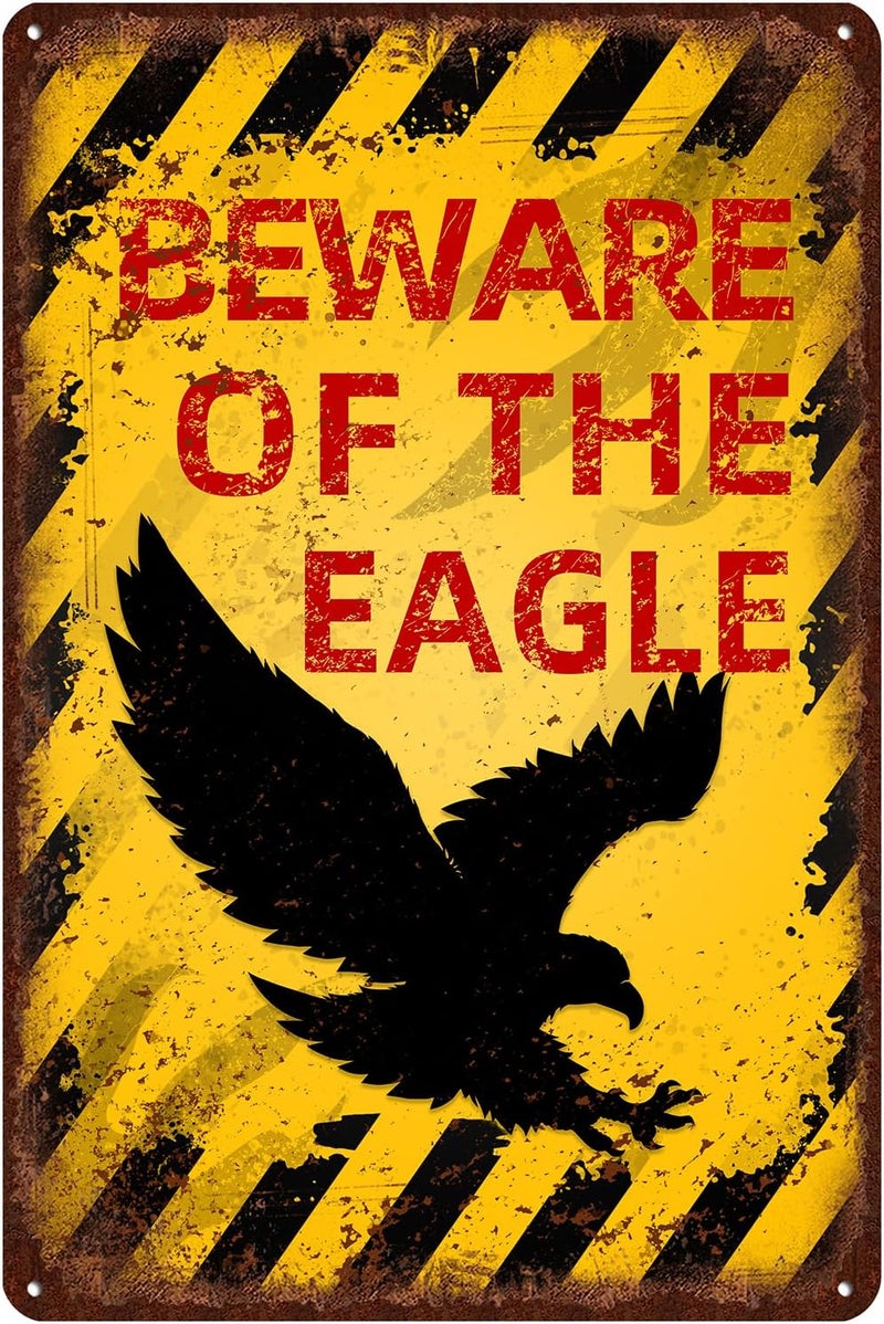 kengtou Vintage Eagle Metal Sign - Beware of Eagle - Image 1
