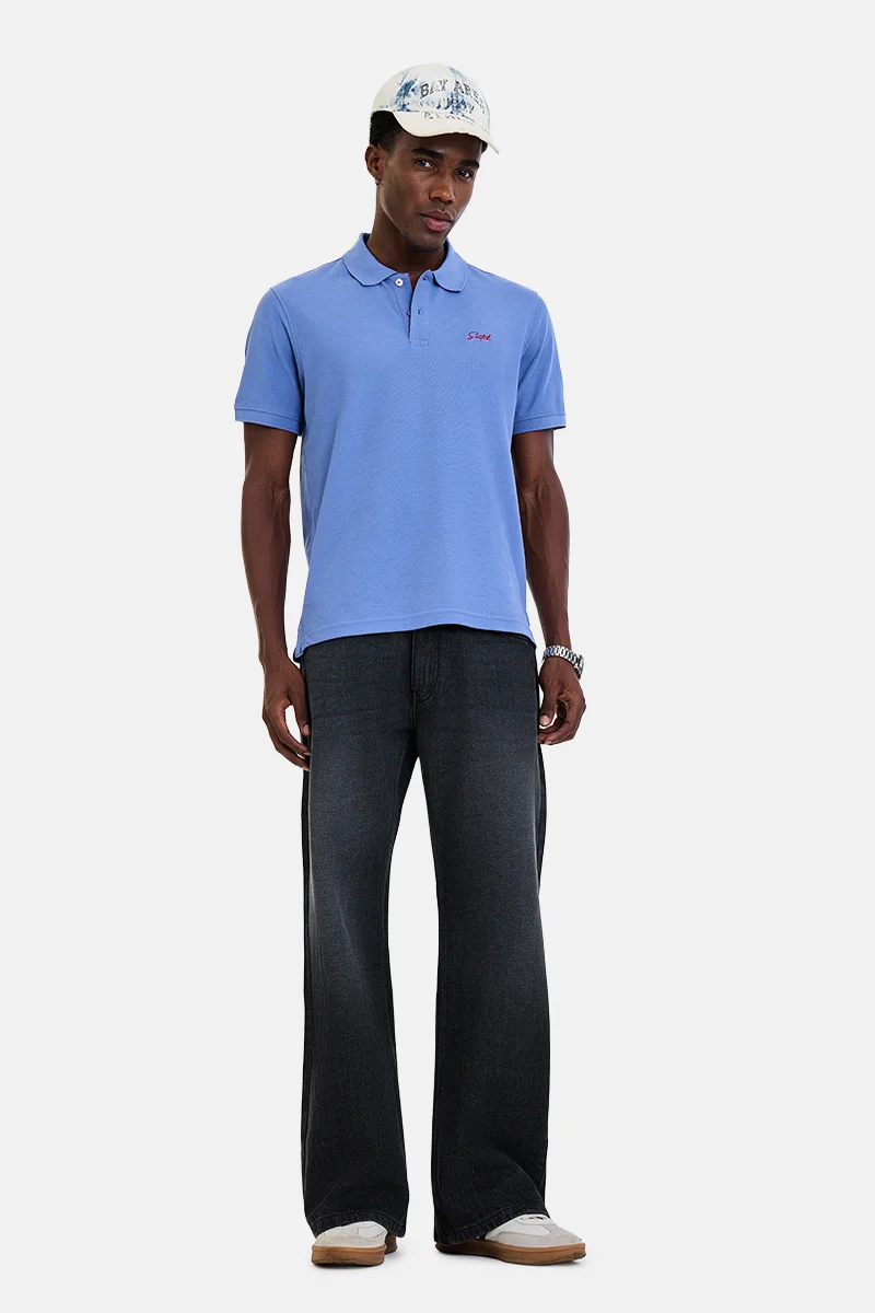 SNITCH Black Textured Flared Fit Jeans
