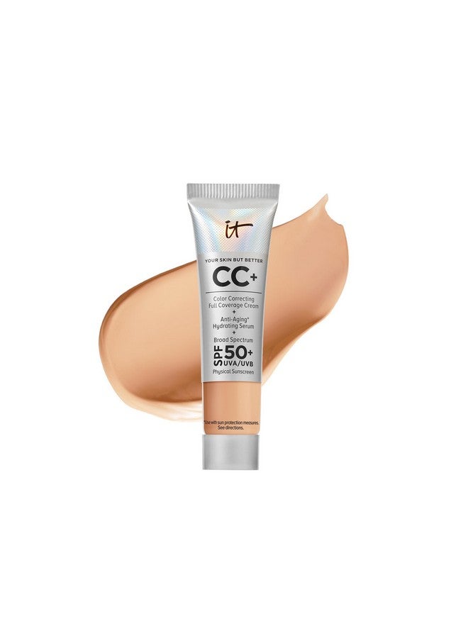آي كوزمتيكس كريم CC+ Your Skin But Better من IT Cosmetics، حجم مناسب للسفر، متوسط محايد - كريم تصحيح اللون، كريم أساس بتغطية كاملة، سيروم مرطب وواقي من الشمس بعامل حماية من الشمس 50+ - لمسة نهائية طبيعية - 0.406 أونصة سائلة - Image 1