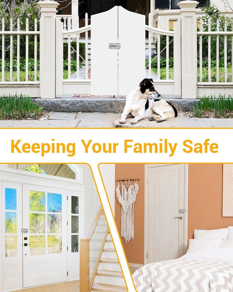 HELEMAN Door Security Slide Latch Lock with 12 Screws , 2 Pack Keyless Entry , Thickened Heavy Duty Steel Sliding , Easy to Install Gate - Image 2