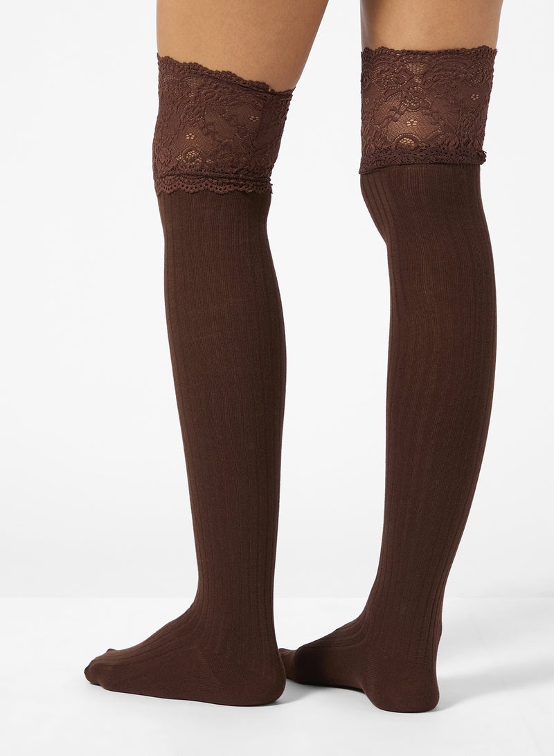 جينجر جوارب دانتيل فوق الركبة - Image 2