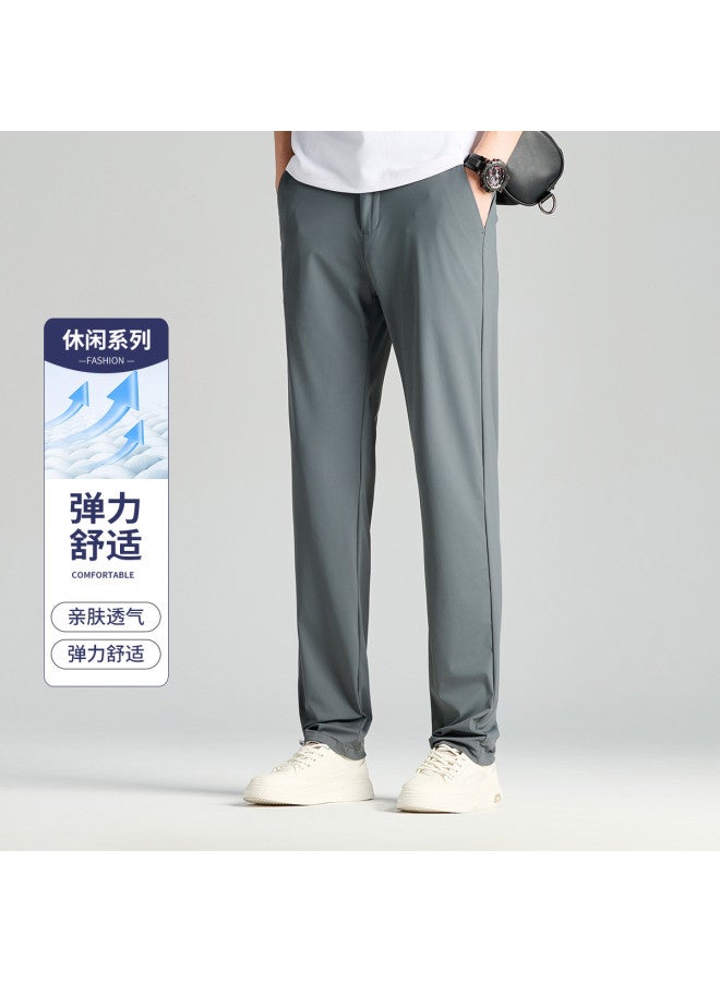 FOLUNSI new Fall Men's Casual Pants - Solid Color Versatile Straight-leg Trousers - Image 2