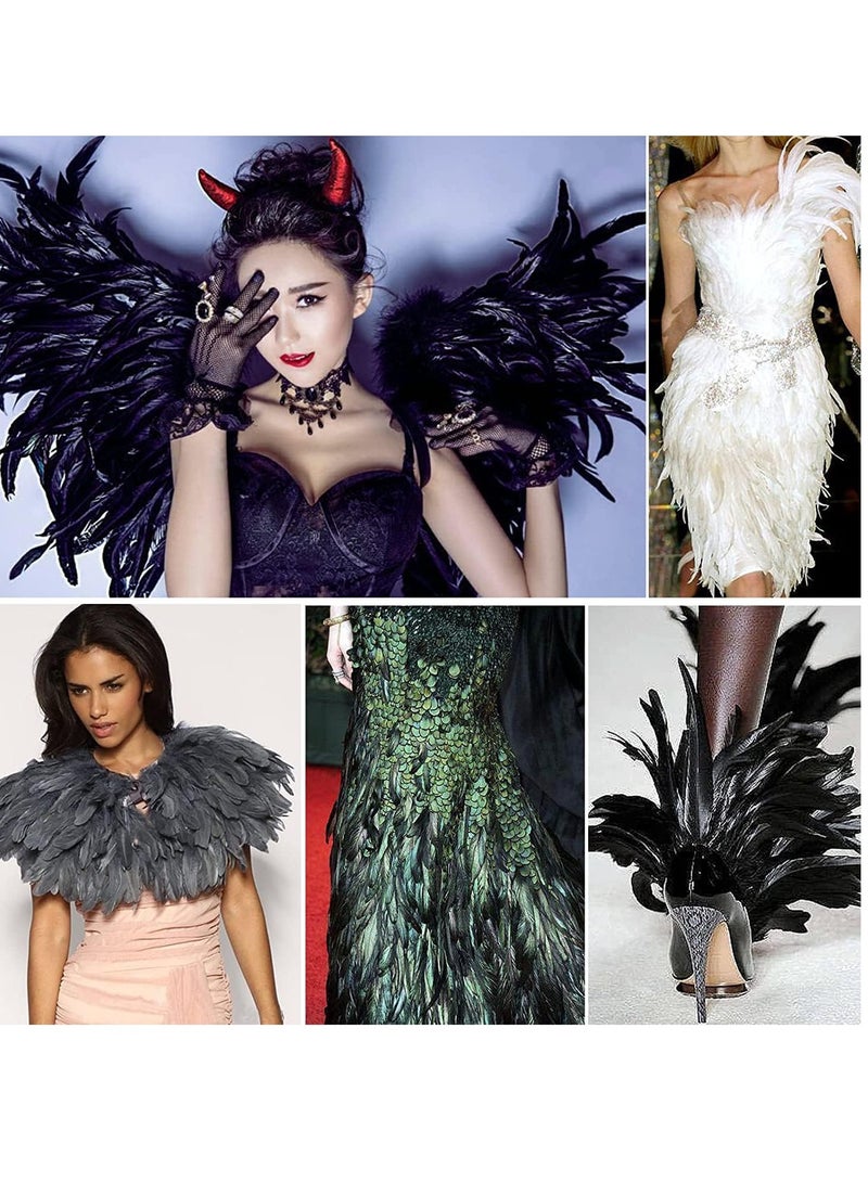 Barakah 20PCS Black Rooster Coque Tail Feathers Bulk Natural for Crafting Wedding Fly Tying Party Performances DIY Decoration - Image 5