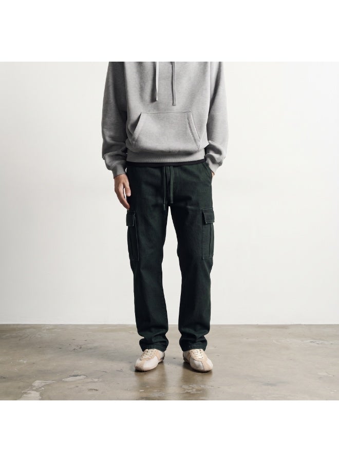 LOUD UNIVERSE Men's Black Denim Cargo Jogger Pants - Image 3