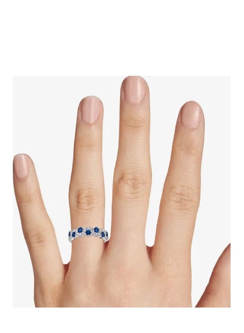 بلو لاين خاتم نسائي أنيق مطلي بالفضة 925 مقاس 7 - Image 4