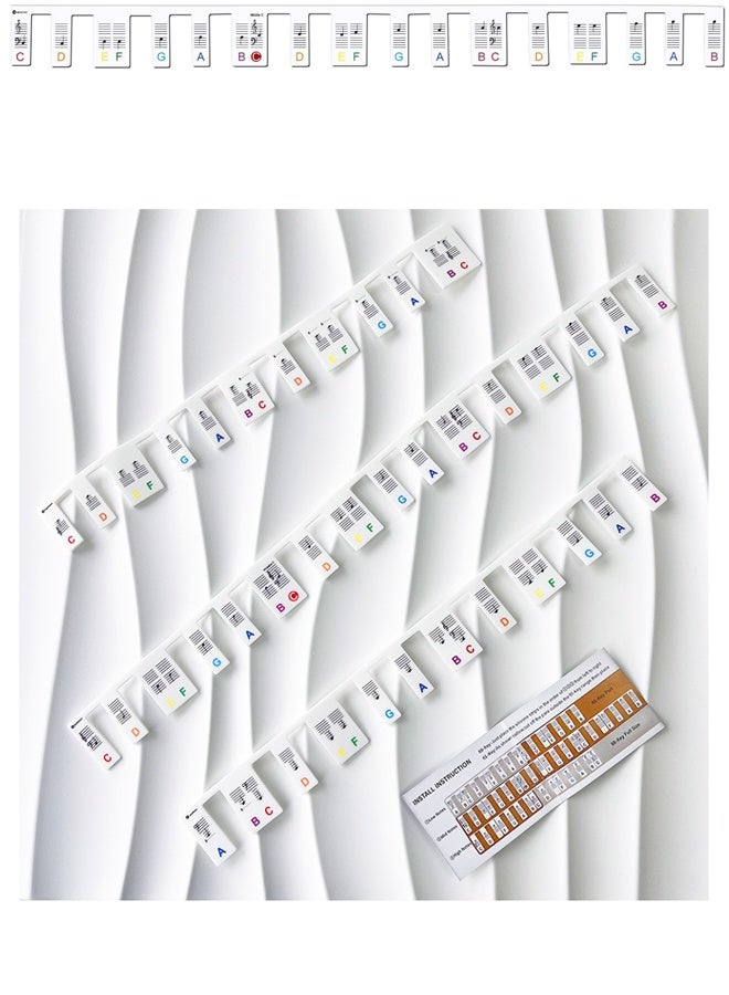 Maya Reusable Piano Notes Guide for Beginner Removable Piano Keyboard Note Labels for Learning 88-Key Full Size Made Of Silicone No Need Stickers for Kids Student - Image 2