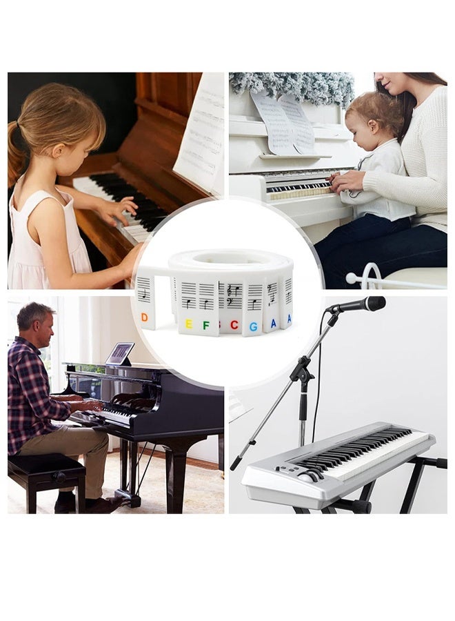 Maya Reusable Piano Notes Guide for Beginner Removable Piano Keyboard Note Labels for Learning 88-Key Full Size Made Of Silicone No Need Stickers for Kids Student - Image 4