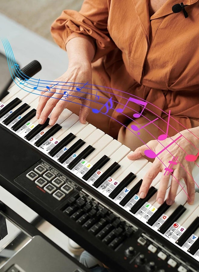 Maya Reusable Piano Notes Guide for Beginner Removable Piano Keyboard Note Labels for Learning 88-Key Full Size Made Of Silicone No Need Stickers for Kids Student - Image 3