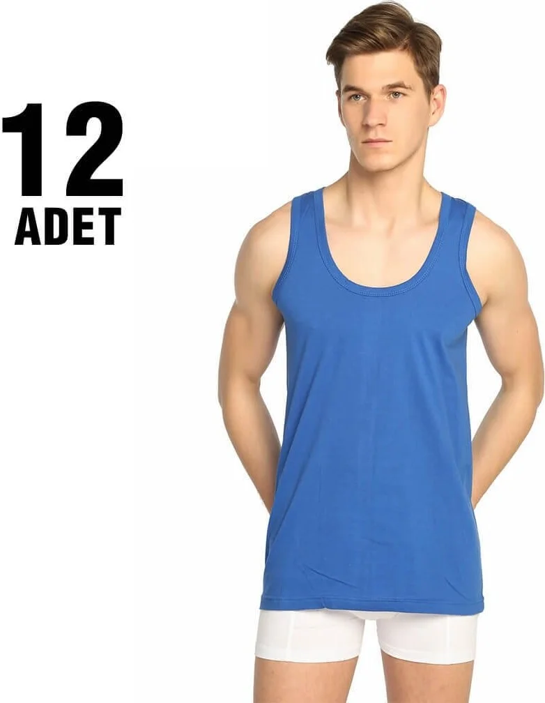 Seher Yıldızı Morning Star Morning Color Men's Combed Cotton Undershirt 12-Pack