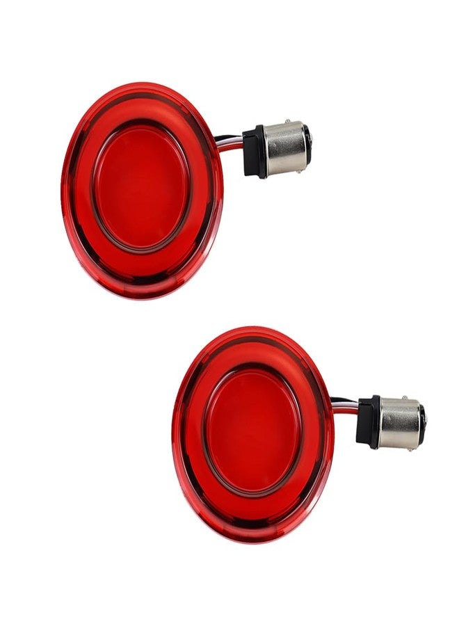 ZYTC 2" LED Turn Signals w/Running Light Red Case Bullet Style Front 1157 LED Turn Signal Kit Red Light for Harley-Davidson - Image 2
