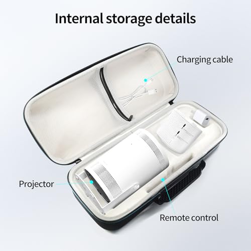 ZLiT Case for Samsung The Freestyle Projector/The Freestyle 2nd Gen Projector Storage Bag Protective Hard Shell Carrying Case(Black,1Pcs) - Image 4