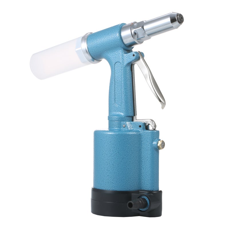 Industrial Pneumatic Rivet Heavy Duty Air Riveter Air Rivet Self-plugging Riveting Tool with 4 Nosepieces for Pulling 3/32-inch, 1/8-inch, 5/32-inch, 3/16-inch Iron/Aluminum/Stainless Steel Rivets - Image 1