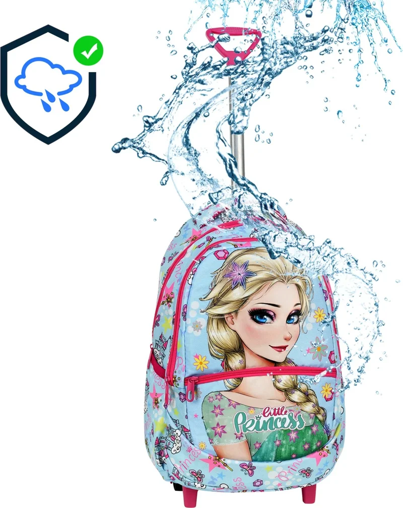Çantaland Frozen Patterned Primary School Bag with Trolley + Lunch Box