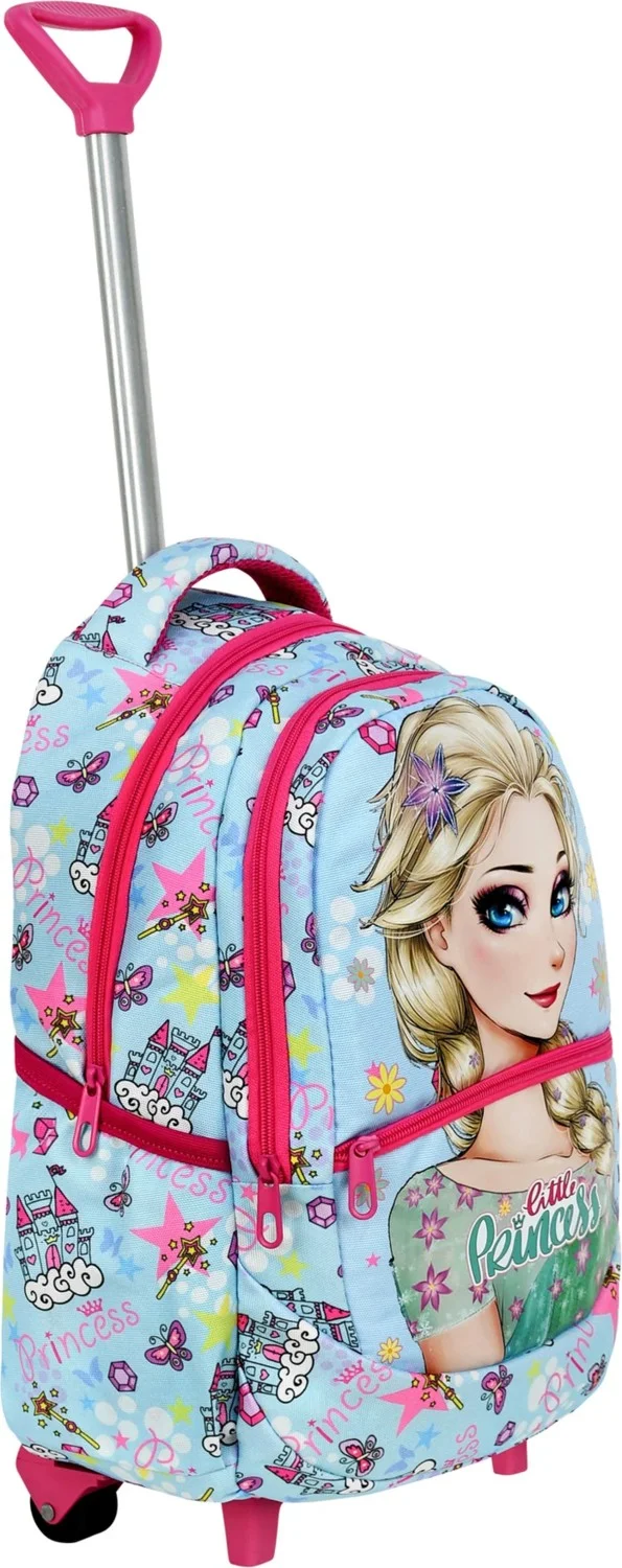 Çantaland Frozen Patterned Primary School Bag with Trolley + Lunch Box