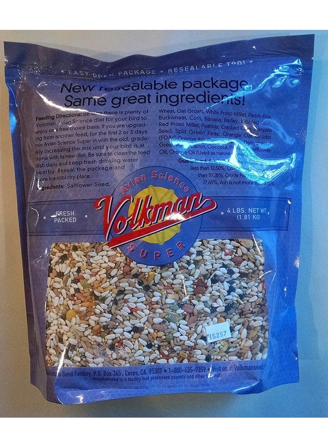 Volkman Seed Avian Science Super Hookbill Bird Food 4lb - Image 2