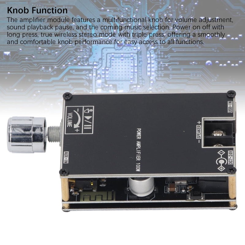 Single Channel 100W Audio Amplifier Board with Bluetooth AUX USB for Home Theater - Image 4