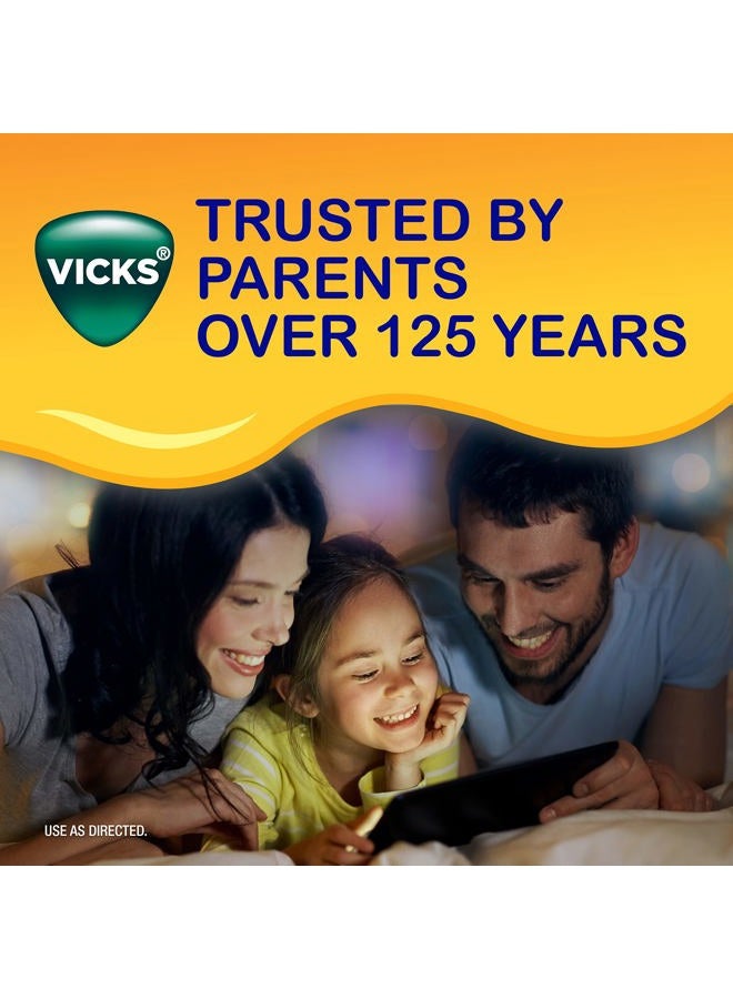 Vicks Kids NyQuil Honey Cold & Cough + Congestion Relief for Nighttime Sneezing, Runny Nose, Nasal Congestion & Cough, Flavored with Real Honey, for Children Ages 6+, 8 FL OZ - Image 5