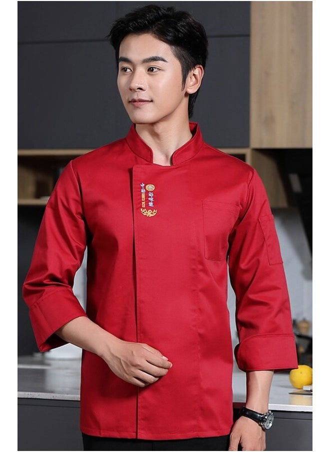 NIBEMINENT Breathable Chef Jacket Hotel Costume  Men Women Restaurant Kitchen Cook Clothes Waiter Uniform Chef Shirt  - Image 1