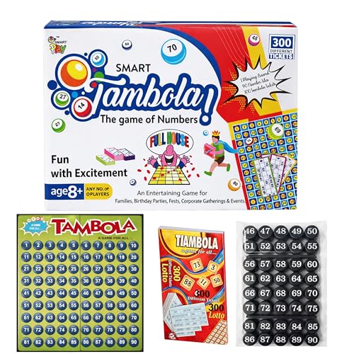LAALIYA Smart Tambola Game Set | 300 Different Tickets, Number Calling Board & Marker Coins | Fun Indoor Board Game for Families, Birthday Parties, Corporate Events & Festivals | Age 8+ - Image 1