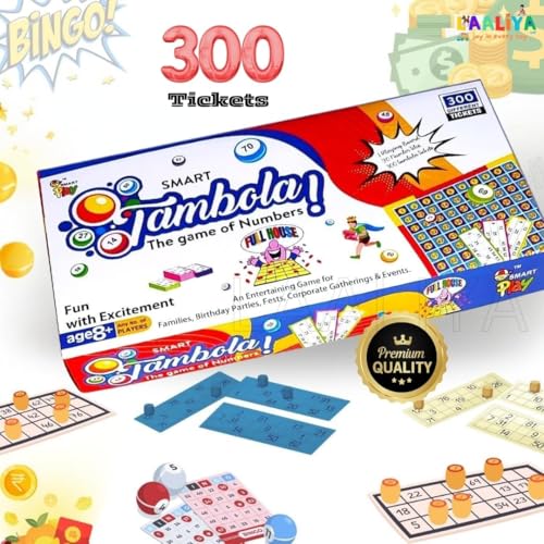 LAALIYA Smart Tambola Game Set | 300 Different Tickets, Number Calling Board & Marker Coins | Fun Indoor Board Game for Families, Birthday Parties, Corporate Events & Festivals | Age 8+ - Image 2