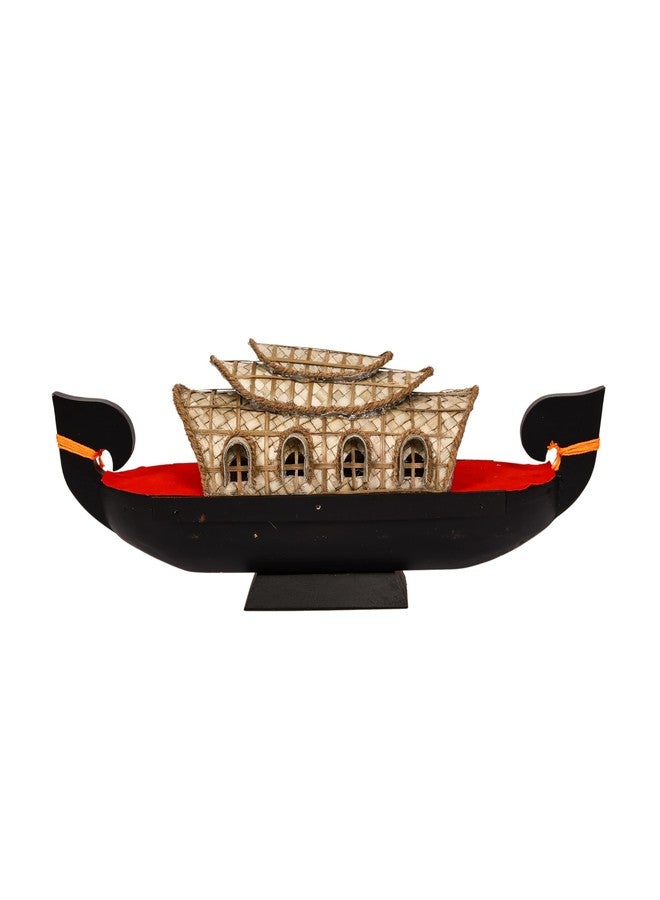 NATRIEL Traditional Kerala Style Miniature Houseboat, Decorative Showpiece, 14x5 Inch, Table Decor - Image 3