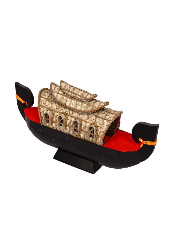 NATRIEL Traditional Kerala Style Miniature Houseboat, Decorative Showpiece, 14x5 Inch, Table Decor - Image 4