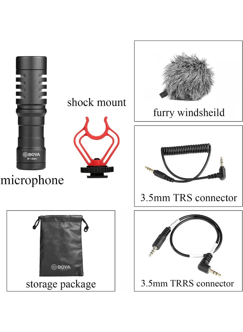 BOYA On Camera Shotgun Video Microphone by-MM1 YouTube Vlogging Facebook Livestream Recording Mic for iPhone Huawei Android Smartphone Canon Nikon Sony DSLR Cameras - Image 4