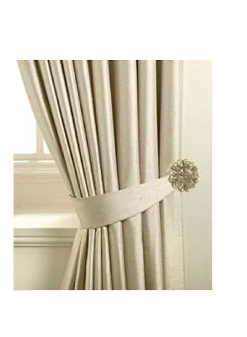 IDT 1 Pair Curtain Holdbacks Window Tie Backs Holders For Bedroom Wall Office Decor Home Sheer Blackout Drapes Blind Curtains Decorations Accessories Buckle Hooks Dark Golden Colour - Image 1