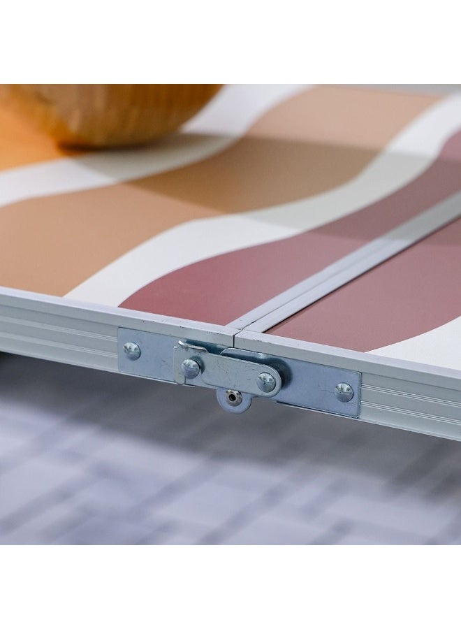 DANUBE HOME Premium Mdf Top Folding Table – Muted Desert Waves Finish, Portable & Space-Saving Design For Home, Garden, Office & Camping – Elegant Durable Furniture 120X60X70 Cm - Image 2