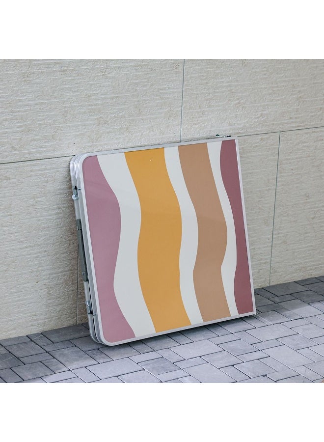 DANUBE HOME Premium Mdf Top Folding Table – Muted Desert Waves Finish, Portable & Space-Saving Design For Home, Garden, Office & Camping – Elegant Durable Furniture 120X60X70 Cm - Image 5