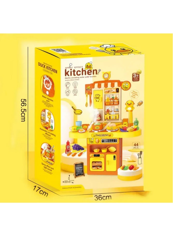Duck Kitchen for Kids – Interactive Kitchen with Sound, Water, and Light Let your little one experience cooking like a real thing! 90-degree rotating design – saves space Complete set: food, kitchen utensils, oven, refrigerator, spices Suitable for ages 3 and up Perfect gift for girls and boys Encourages imagination, creativity, and independence! - Image 2