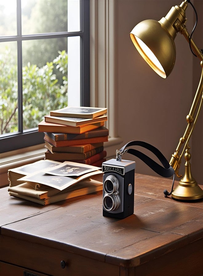 Jowxsx Black Mini Camera for Dolls, Dollhouse Miniature Digital Camera Dolls House Decoration Mini Camera Ornament Vintage Camera Model, DIY Doll House Kit - Image 2