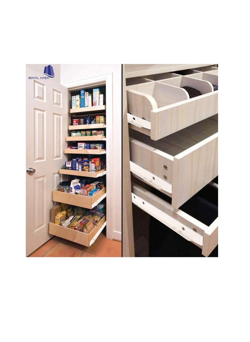 Cabinet Rails Drawer Track Slides For Computer Table Clothing Cabinets With Wheels White Color (16 inch)  - Image 3