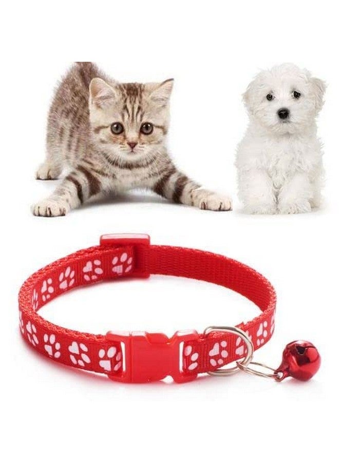 طوق قطط عاكس مع جرس مكون من قطعتين، طوق قطط أساسي مع مشبك قابل للتعديل من البوليستر أو أحزمة الأمان - مقاس صغير جدًا (لون أحمر) - Image 3