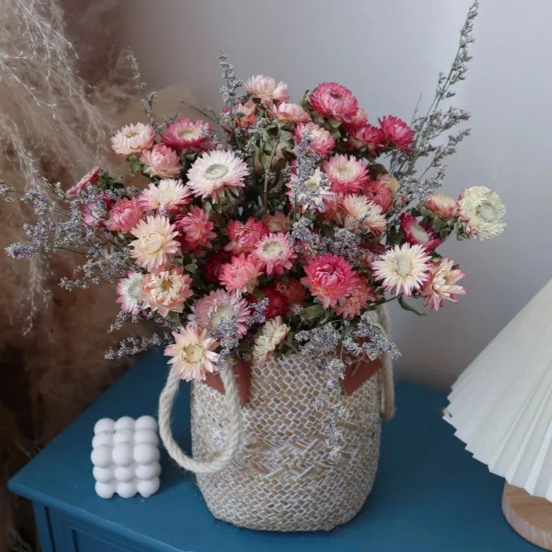Bluejw Natural Rainbow Dried Chrysanthemum Bouquet - Eco-Friendly Home Decor, Lightly Scented Dried Plants for Lasting Beauty - Image 1