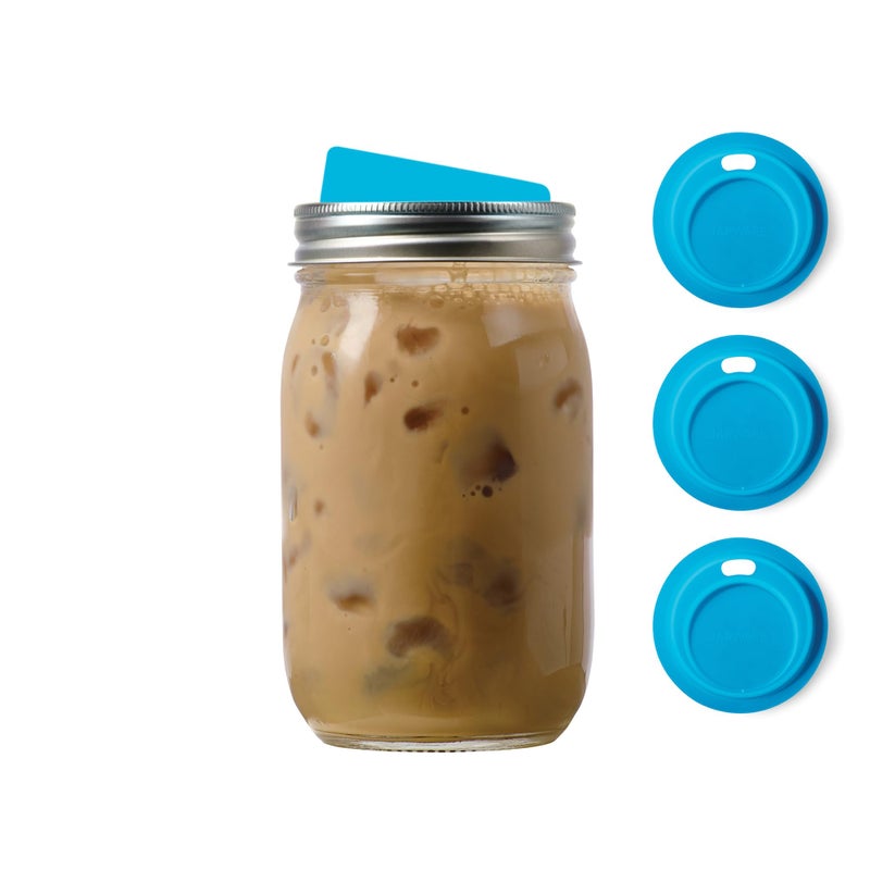 Jarware Blue 82671 Regular Mouth Drink Lid Set of 4