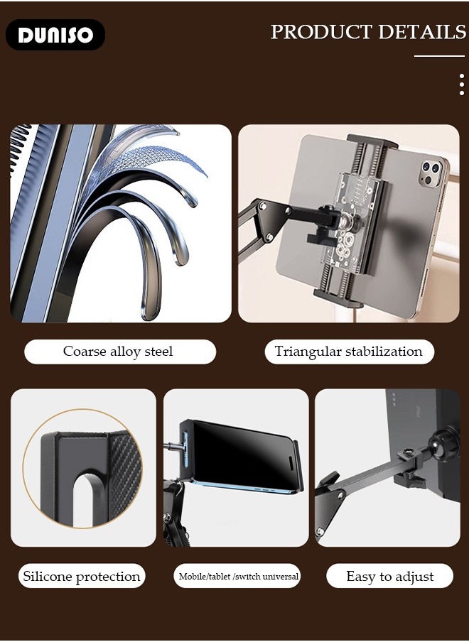 Tablet Stand Holder, Adjustable Gooseneck iPad/Phone Arm Clamp for Desk, 360° Rotation Stand, Portable Tablet Holder Stand, Monitor Stand Holder for Kindle, Ipad, iPhone or Other Devices