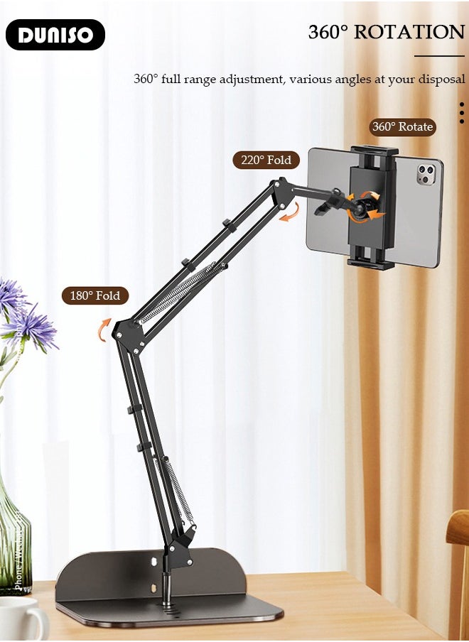 Tablet Stand Holder, Adjustable Gooseneck iPad/Phone Arm Clamp for Desk, 360° Rotation Stand, Portable Tablet Holder Stand, Monitor Stand Holder for Kindle, Ipad, iPhone or Other Devices