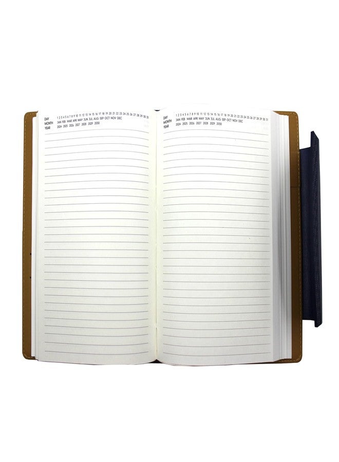 Viva ORNATE A5 Portfolio Diary, Multidated, 400 Pages, 70 GSM Cream Paper, Thermo PU Cover, Refillable Sleeve, Arc Shape Flap Closure, 21.7x15.0 cm (Blue) - Image 2