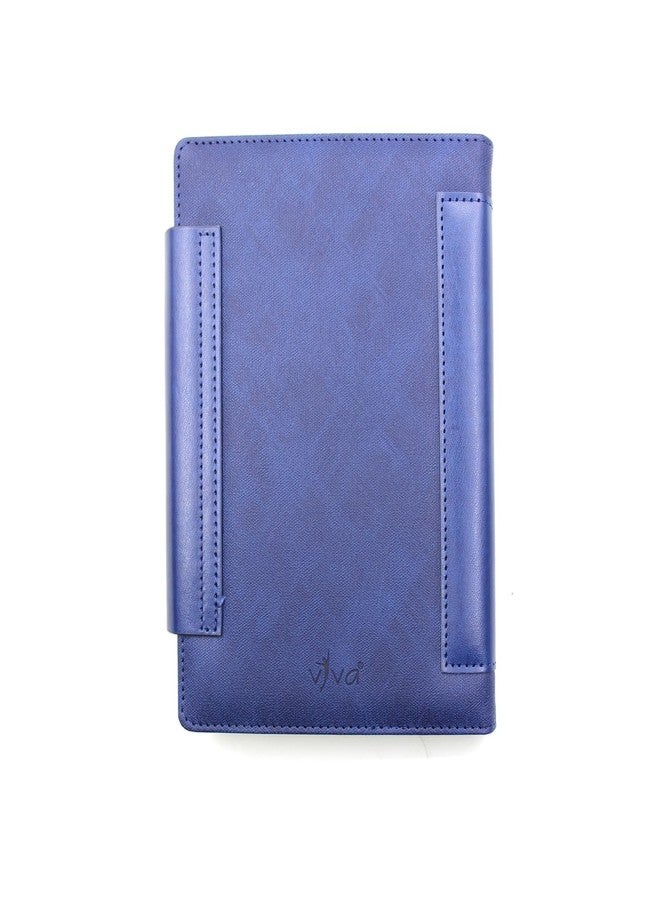 Viva ORNATE A5 Portfolio Diary, Multidated, 400 Pages, 70 GSM Cream Paper, Thermo PU Cover, Refillable Sleeve, Arc Shape Flap Closure, 21.7x15.0 cm (Blue) - Image 5