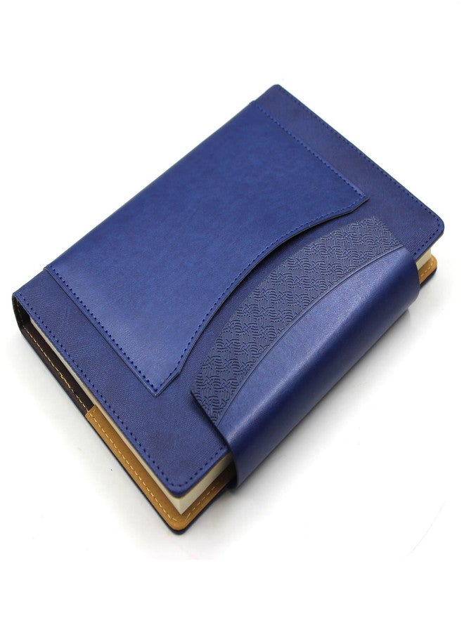 Viva ORNATE A5 Portfolio Diary, Multidated, 400 Pages, 70 GSM Cream Paper, Thermo PU Cover, Refillable Sleeve, Arc Shape Flap Closure, 21.7x15.0 cm (Blue) - Image 4