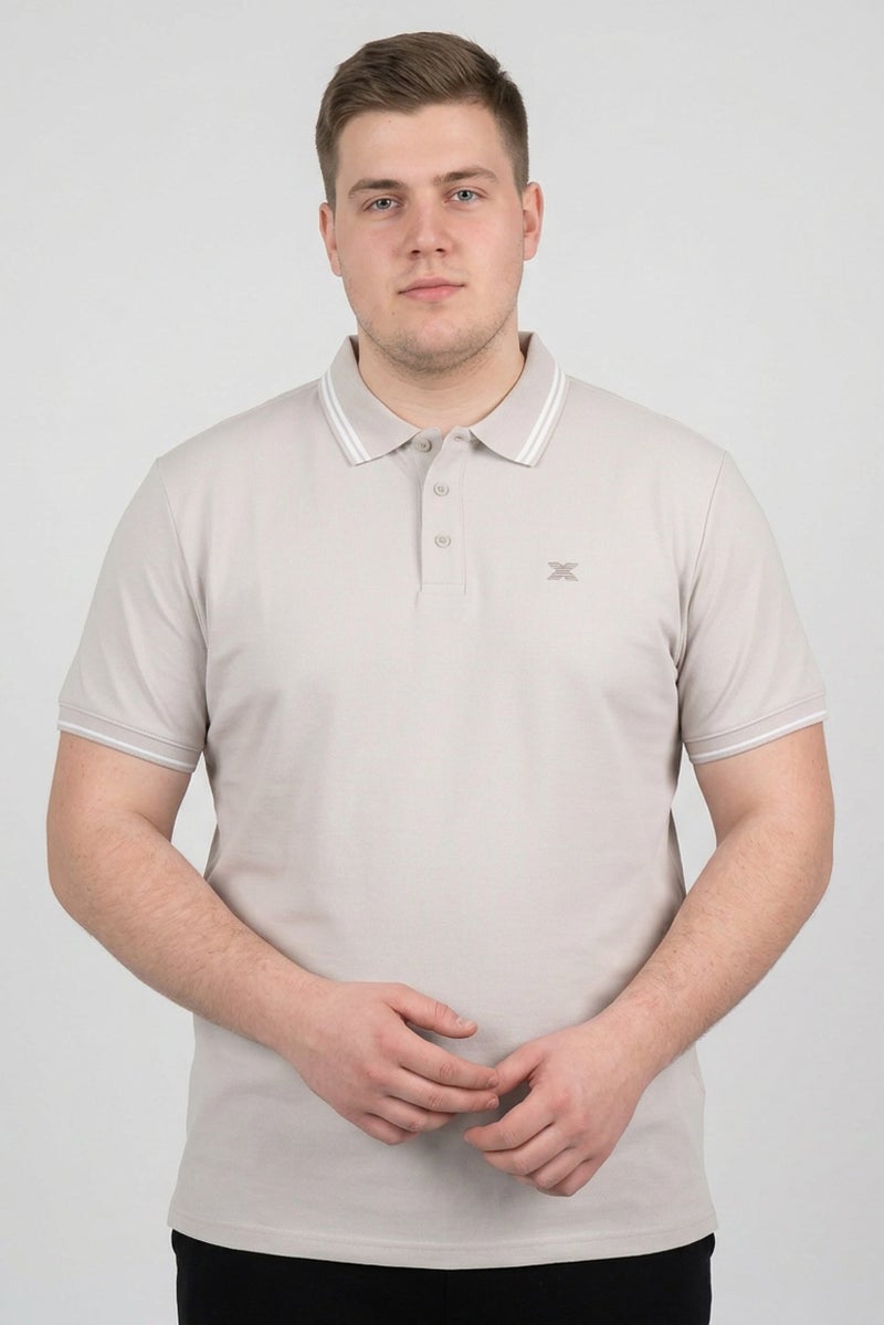 RBX Men Sportswear Fit Short Sleeve Outdoor Polo Shirt, Light Grey - Image 1