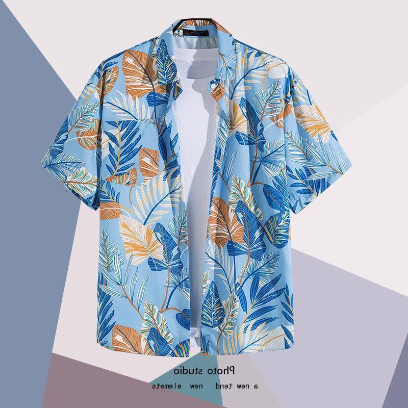 Summer Beach Floral-Print Thin Shirt For Men And Women Ins Trendy Hawaiian Port-Style Loose Tie-Dye Short-Sleeved Shirt For Couple - Image 4