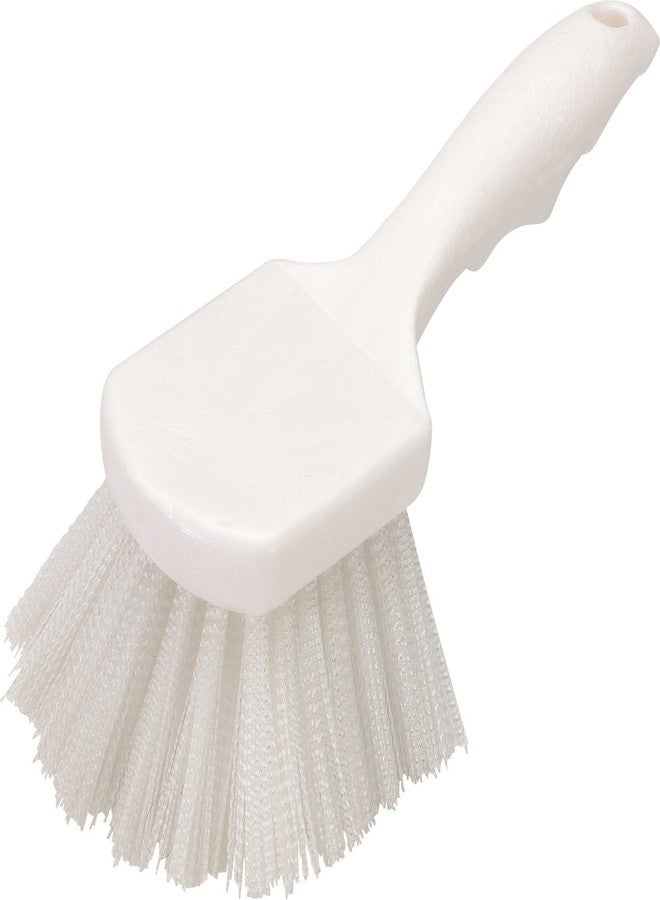 SPARTA 3662000 Flo-Pac Plastic Handle Utility Scrub Brush, Nylon Bristles, 2" Bristle Trim, 8" Length, White, 1 Count (Pack of 1) - Image 1